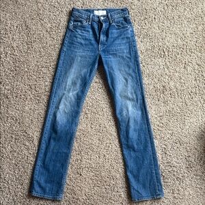 MOTHER Straightleg Blue Jeans high waisted rider skimp. Mother superior